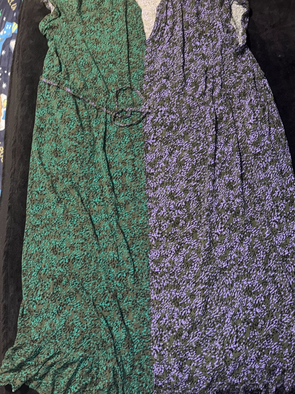 Time and Tru Floral Maxi Dresses in Green and Purple — Pair
